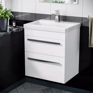 Ceramic Basin With Cabinet – Gloss White
