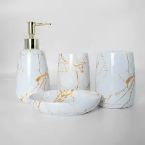 Ceramic Bathroom Set – 4 Piece